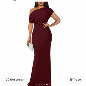 OYS Elegant sleeve off bodycon long formal dress